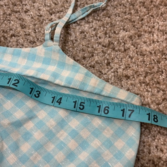 Gap 100% Cotton Blue and White Gingham Tank Top Size Medium | preppy coastal - Picture 6 of 6
